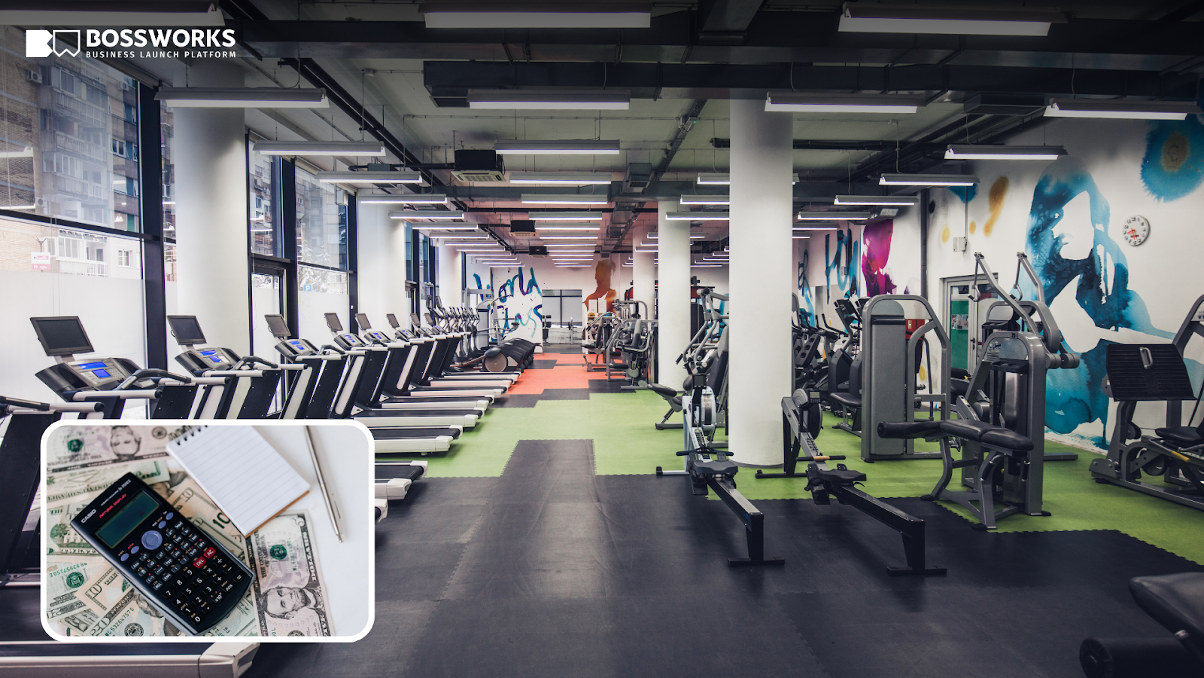 Modern fitness studio with exercise equipment